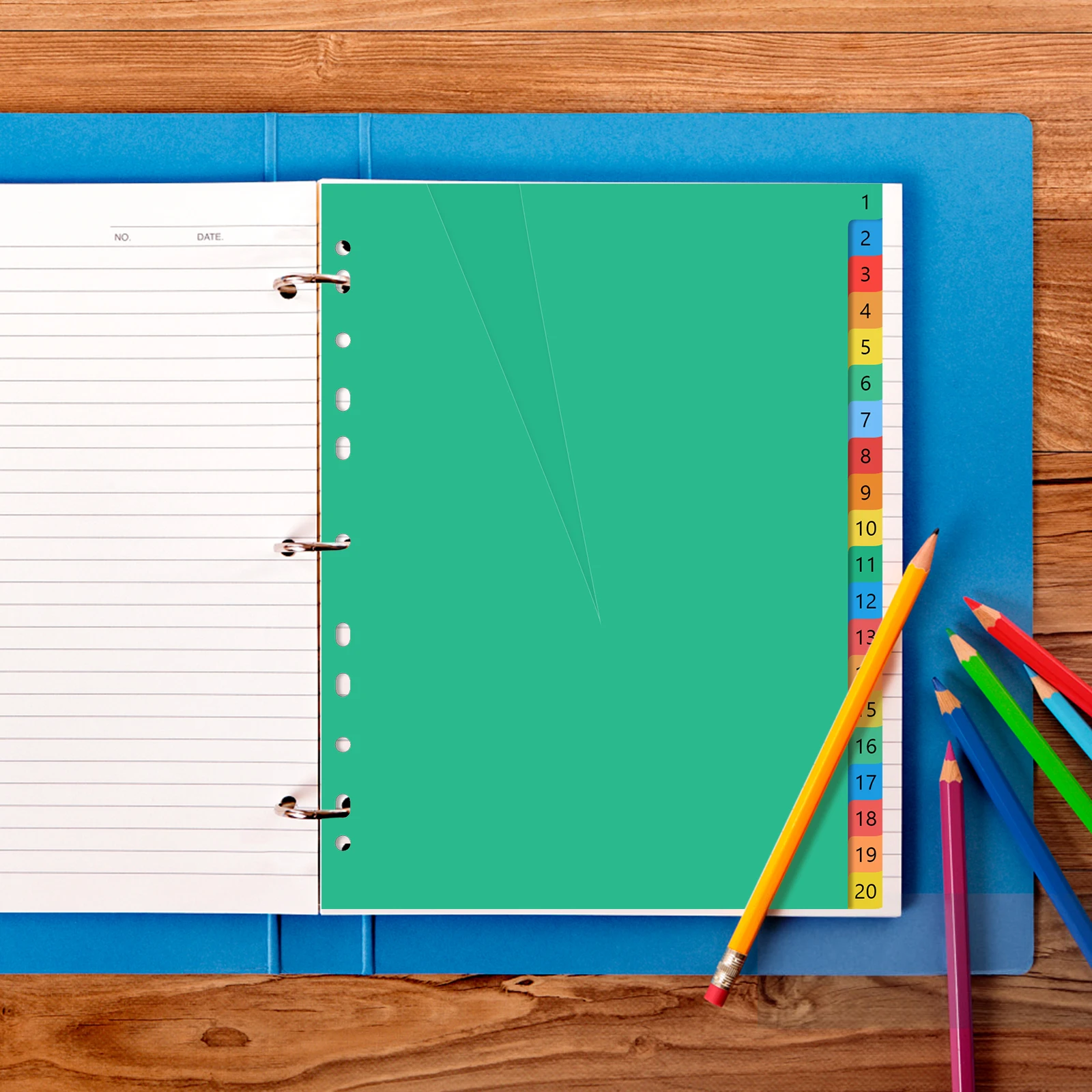 

20 Pages Colored Plastic Classification Divider Tabs Insertable Binder Organizers Document Separators Multicolor Notebook