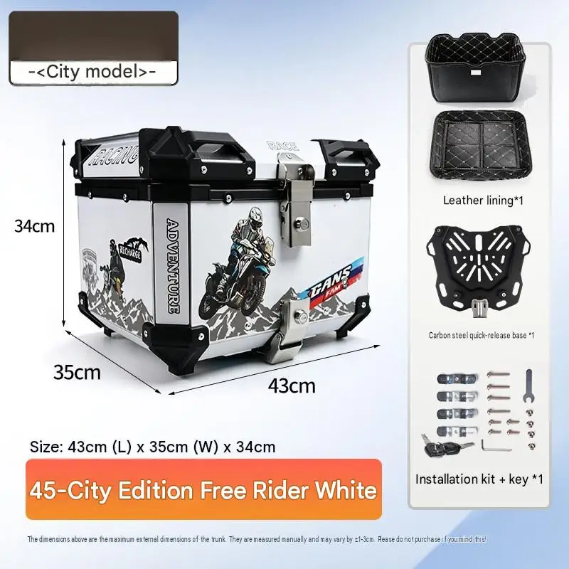 For Ninebot M3 45L City‑Edition Free‑Ride Alloy Tail Box Waterproof For Commuting Takeaway Travel Mod Accessories