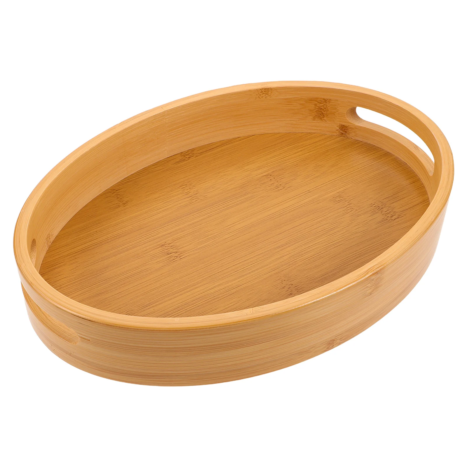 

Wooden Serving Tray Oval With Hollow Handles Natural Grain Wood Pallet For Tea Coffee Snacks Breakfast Kitchen Bathroom Decor