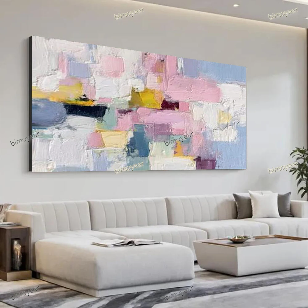 Abstract Oil Painting 100% Hand-Painted Black Orange Red Canvas Mural Knife Thick layer Wall Art Picture Decor Home Living Room