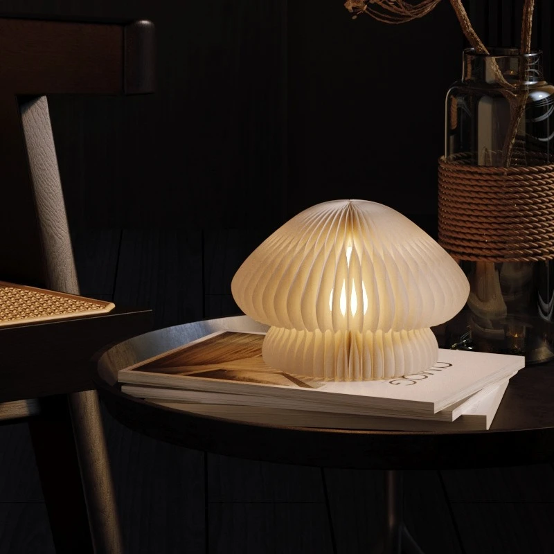 Contemporary Jellyfish Paper Art Decorative Floor Lamps Bedroom Sleep Atmosphere Table Lights Gift Interior Lighting Luminiares