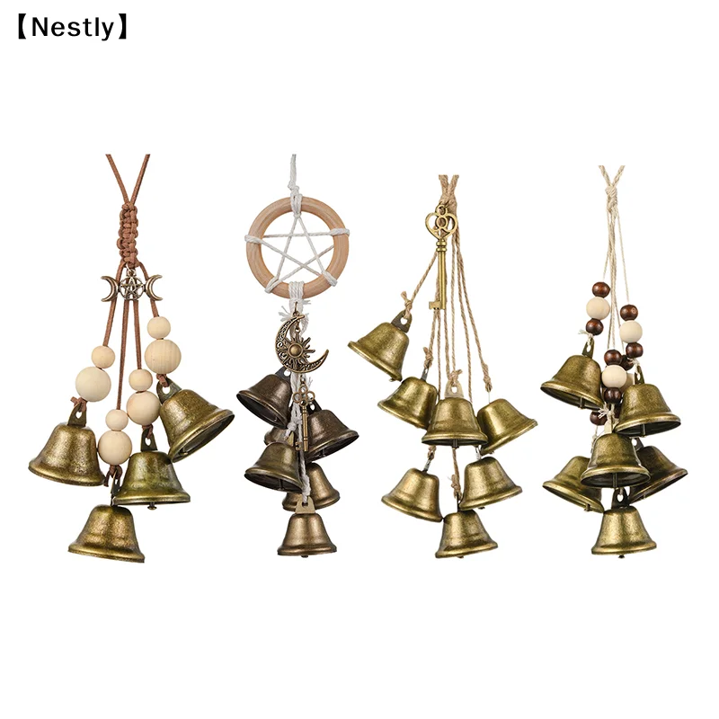 Bell Hanging Decor, Bells For Door For Protection, Vintage Halloween Doorbell Decor Magic Wind Chimes〔Nest〕