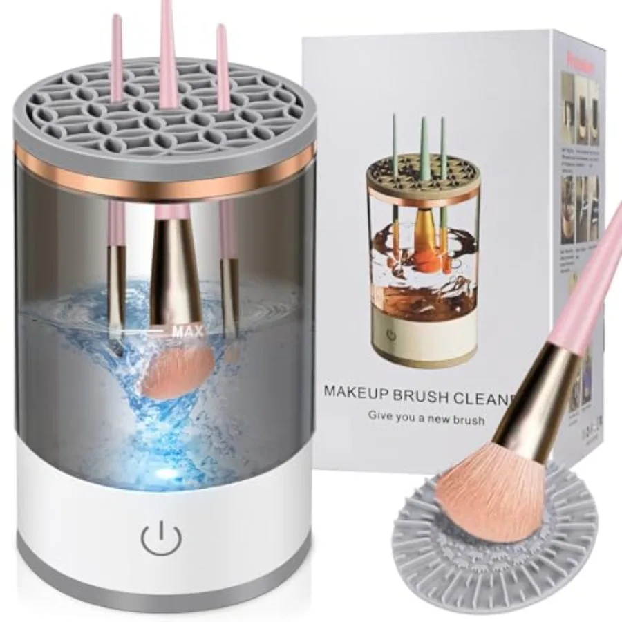 

Electric Make Up Brush Cleaner Machine USB Makeup Brush Washer Automatic Cosmetic Brush Swirl Brush Cleanser Tool Clean and Dry