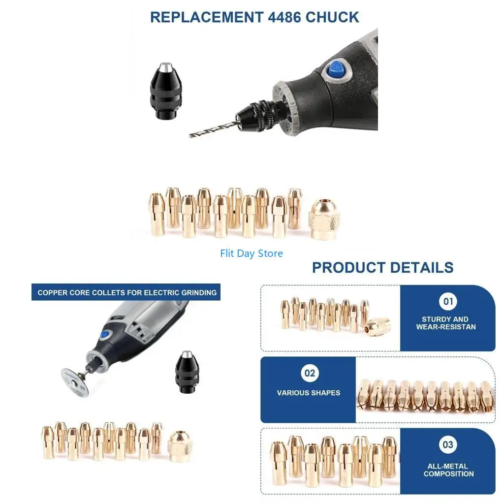 F92C Drill Chuck Collet Set 1/32