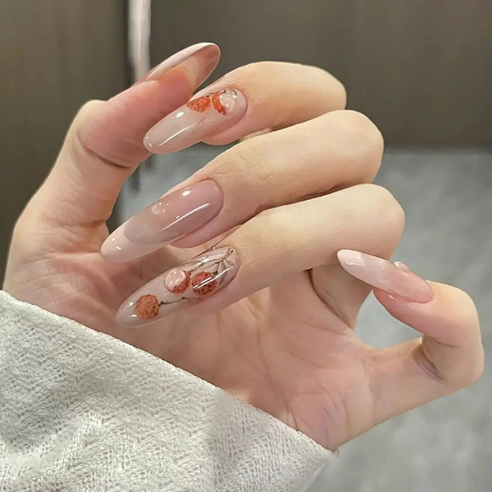24/30 pièces épices paillettes faux ongles doré peinture à l'encre française presse sur les ongles fleur tache avec gelée autocollants conseils d'ongles