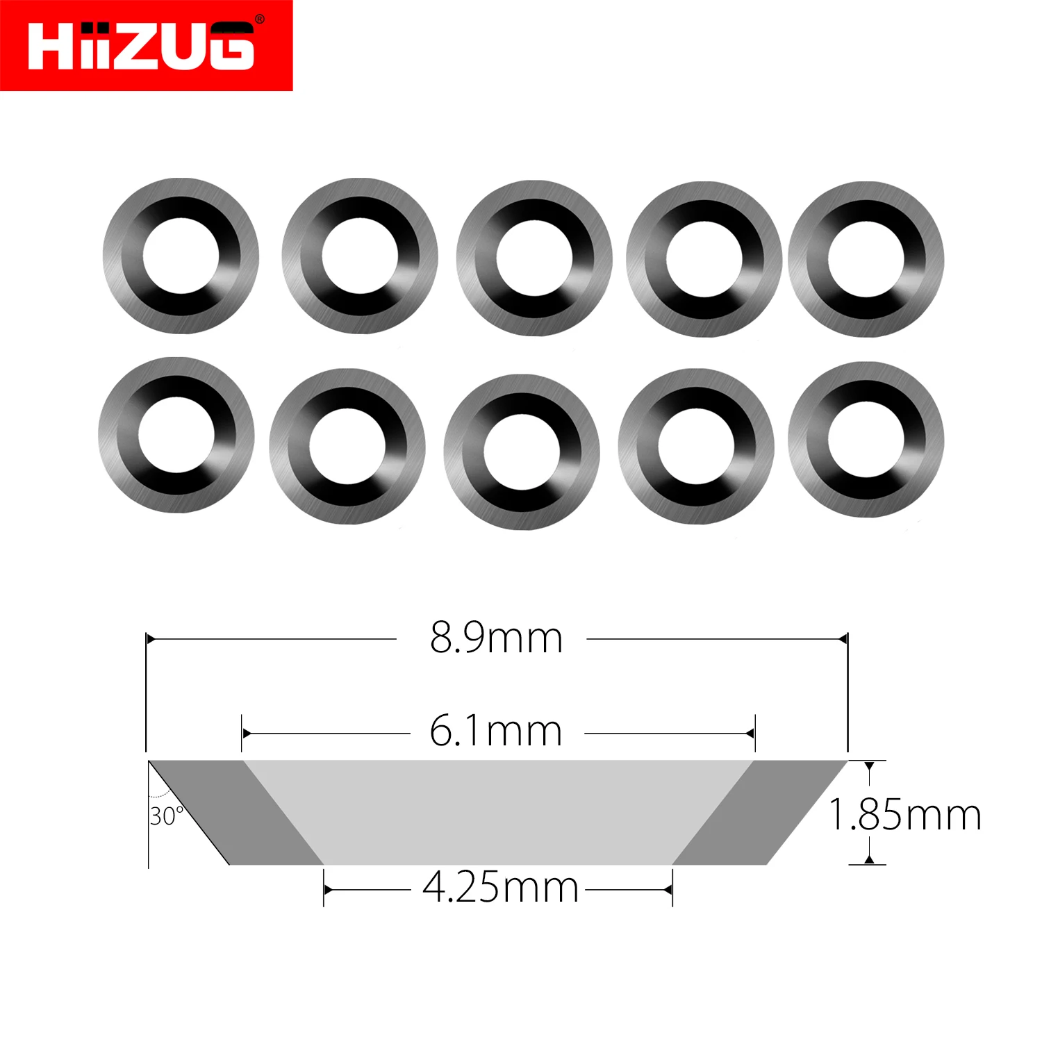 Imagem -02 - Round Carbide Inserts Cutters Wood Turning Tool Cortador para Woodtorning Lathe Ferramenta de Carpintaria 8.9 mm 12 mm 15 mm 16 mm 18 mm 10 Pcs