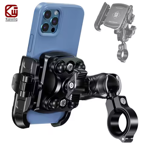 Aluminum Motorcycle Phone Mount Holder 1s Lock Bike Handlebar Clamp Bicycle Scooter Phone Holder for iPhone 16 Pro Max, 15 14 13