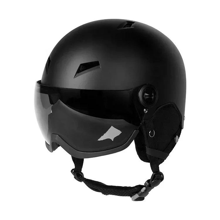 Helm Ski Snowboard helm Visor dapat diatur Venting Liner & bantalan telinga keamanan bersertifikat helm olahraga salju untuk uniseks