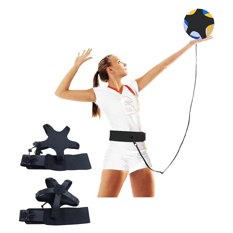 Volleyball Premium Training Equipment Rebounder Serving Trainer Spike Practice for Indoor Outdoor Resistance Belt Set