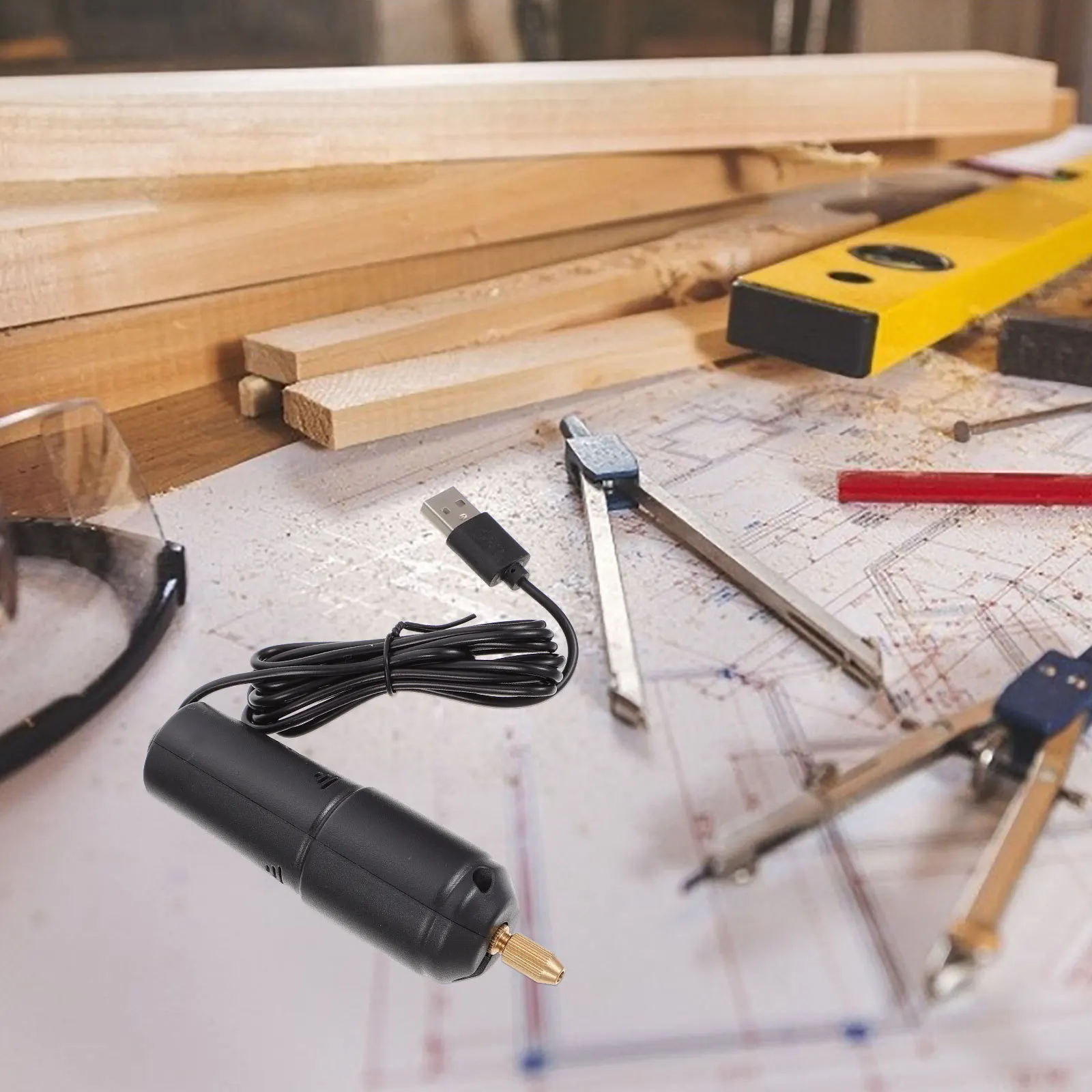 

1Set Mini Hand Electric Drill USB Charging Small Pearl Aeromodelling Epoxy Hole Puncher Portable DIY Drill Tool