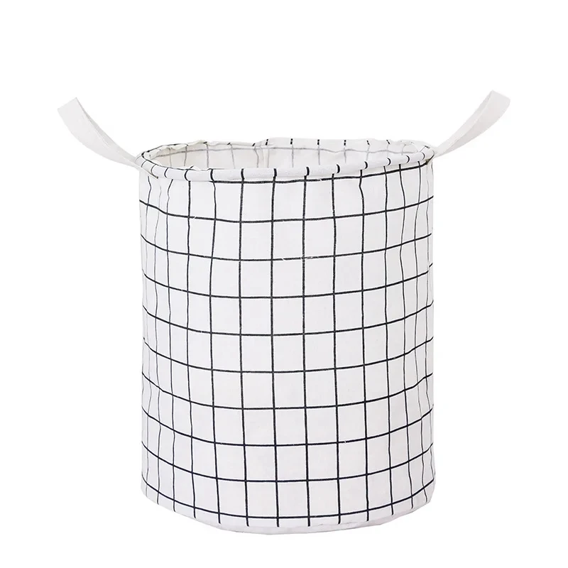 Foldable Laundry Basket Storage Bucket Japanese Cotton Linen Fabric Waterproof Dirty Laundry Toy Storage Basket Dirty Clothes