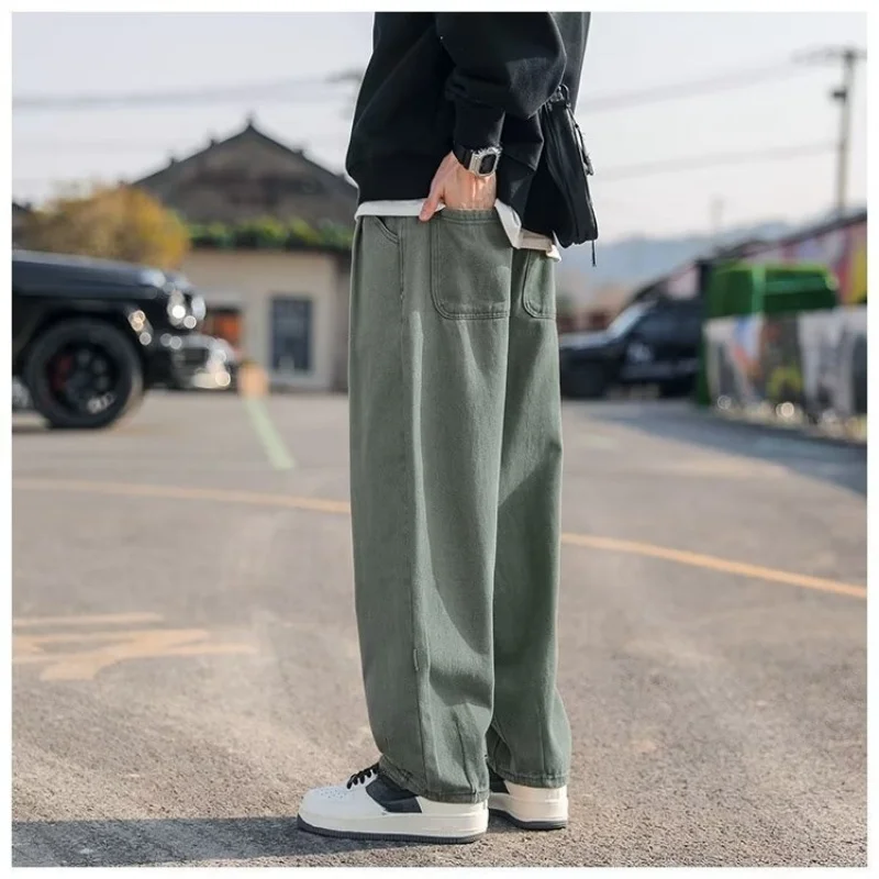 Man Pants Men's Spring and Summer New Straight Wide-leg Trousers Trendy Brand Loose American Workwear Casual Pants Gym for You