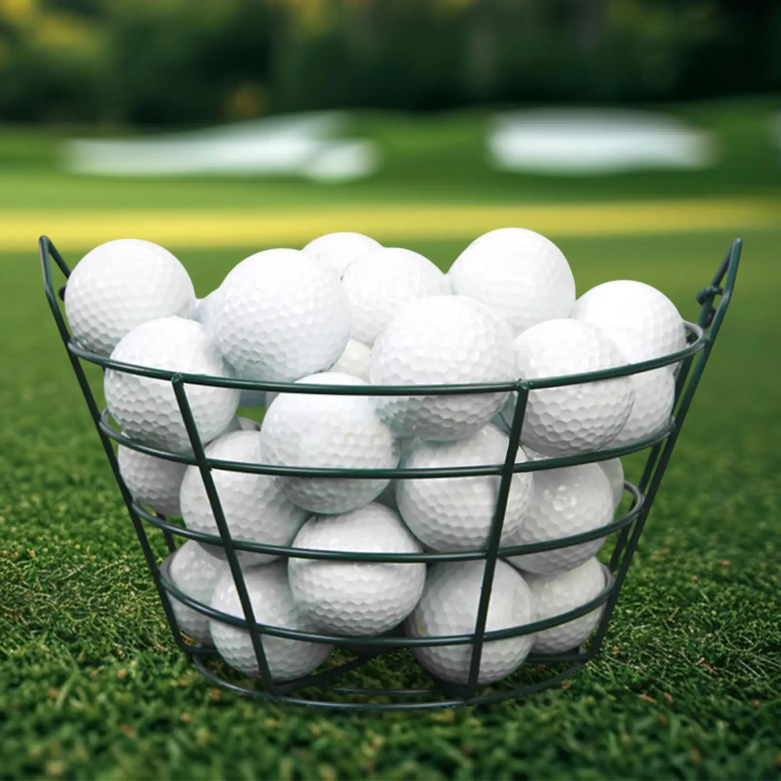 

Golf Basket Holds 30 Balls with Handle Portable Outdoor Compact Sturdy Green