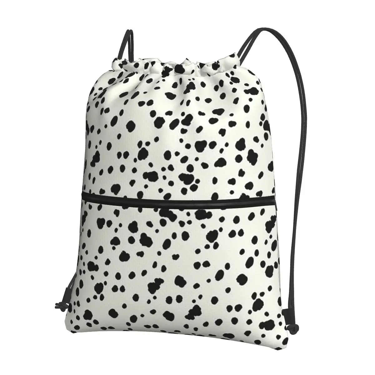 Dalmatian Dog Texture Backpacks Fashion Drawstring Bags Sports Bag Book Bags for Travel Students