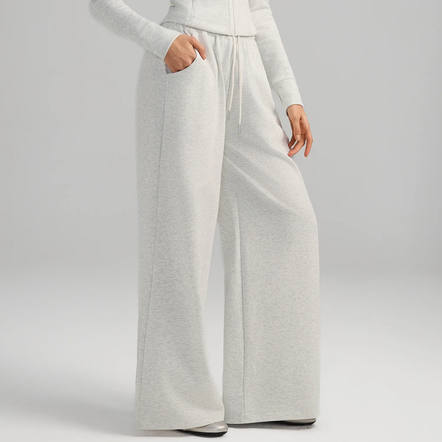 Ladies High Waist Wide Leg Fitness Pants Autumn  Warm Lock Heat Cotton Feel Breathable Casual Women Sports Workout Long Trousers