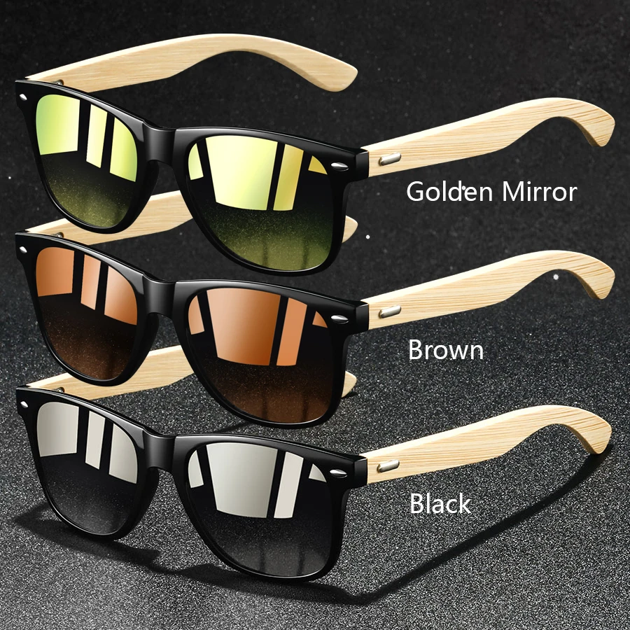 3er-Set Modische Vintage-Sonnenbrillen aus Bambusholz, Quadratisch, für Damen und Herren, Luxus-Designer-Sonnenbrillen zum Fahren und Angeln – Detail 10