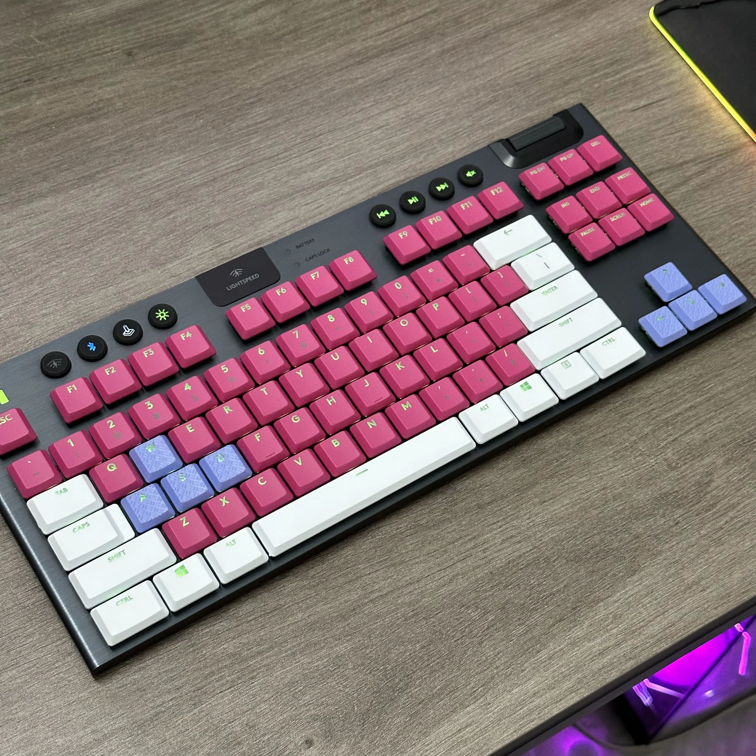 Customized Texture Tactility Backlit Keycaps Compatible for Logitech G813/G815/G913/G915 TKL RGB Mechanical Gaming Keyboard