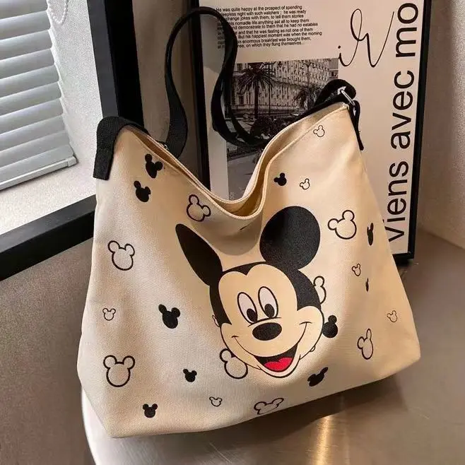 Disney Canvas Bag Girls crossbody bags mickey mouse Summer new large capacity cartoon print student shoulder bag