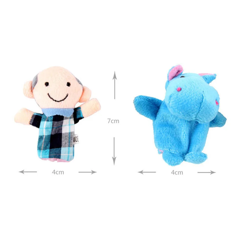 Baby peluche burattini da dito Tell Story puntelli 10 pezzi animali o 6 pezzi giocattoli per bambole di famiglia per bambini regali per bambini