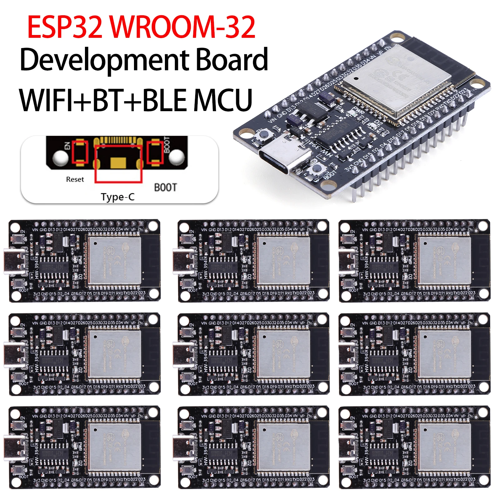 Esp32 Type-c Usb Ch340c Cp2102 Wifi+bluetooth Ultra-low Power Dual Core Esp32-devkitc-32 Esp-wroom-32 Expansion Board