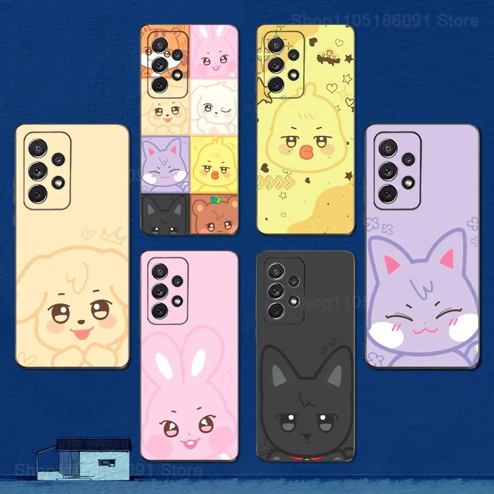

Characters A-ANITEEZS Cute Phone Case For Samsung S22,S21,S20,S10,S9,S25,S24,S23,Ultra,FE,Plus,Lite,Soft Silicone Black Cover