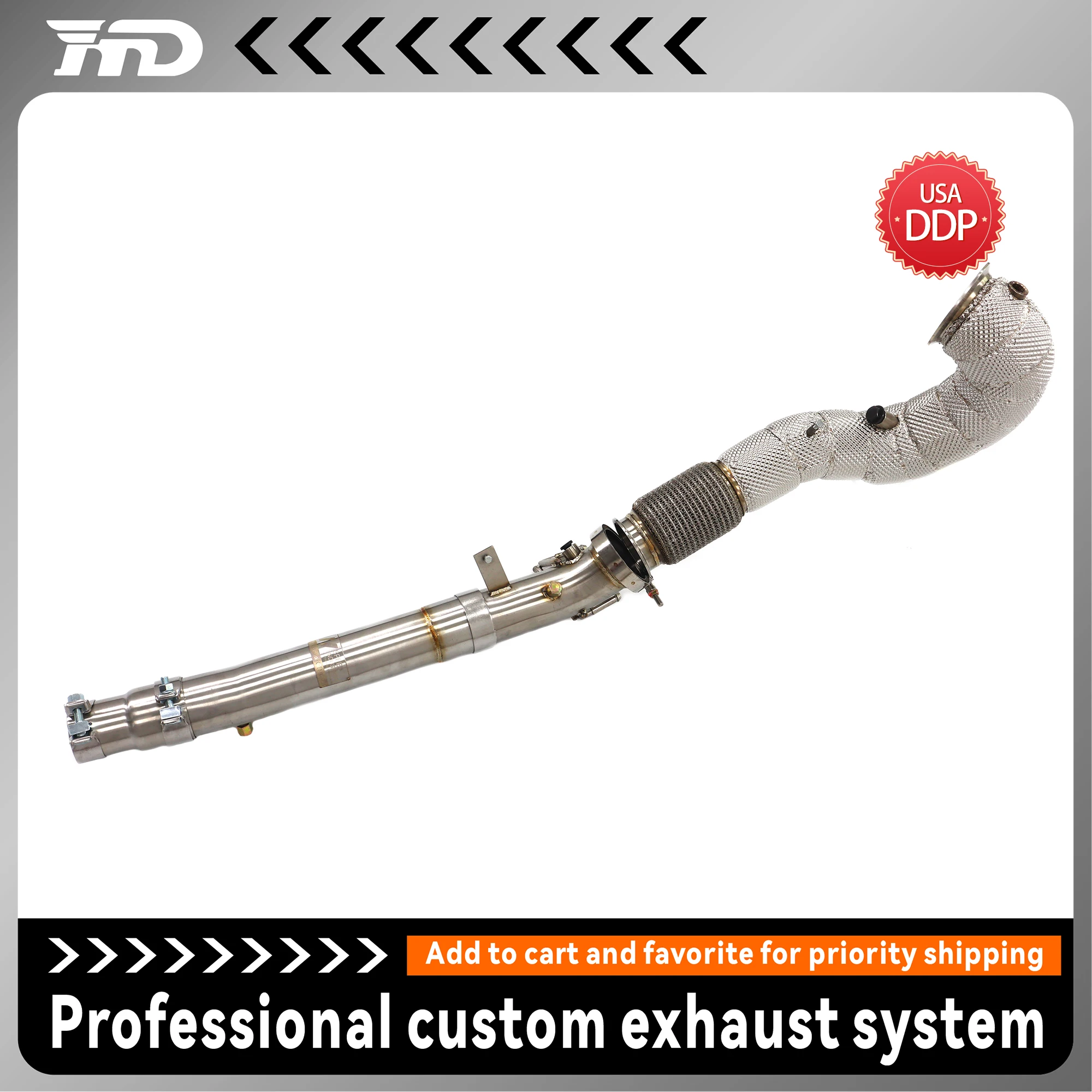 

for Volkswagen Golf GTI MK8 2.0T Performance Downpipe Catless/200 Cell Cat stainless steel Exhaust Racing Upgrade