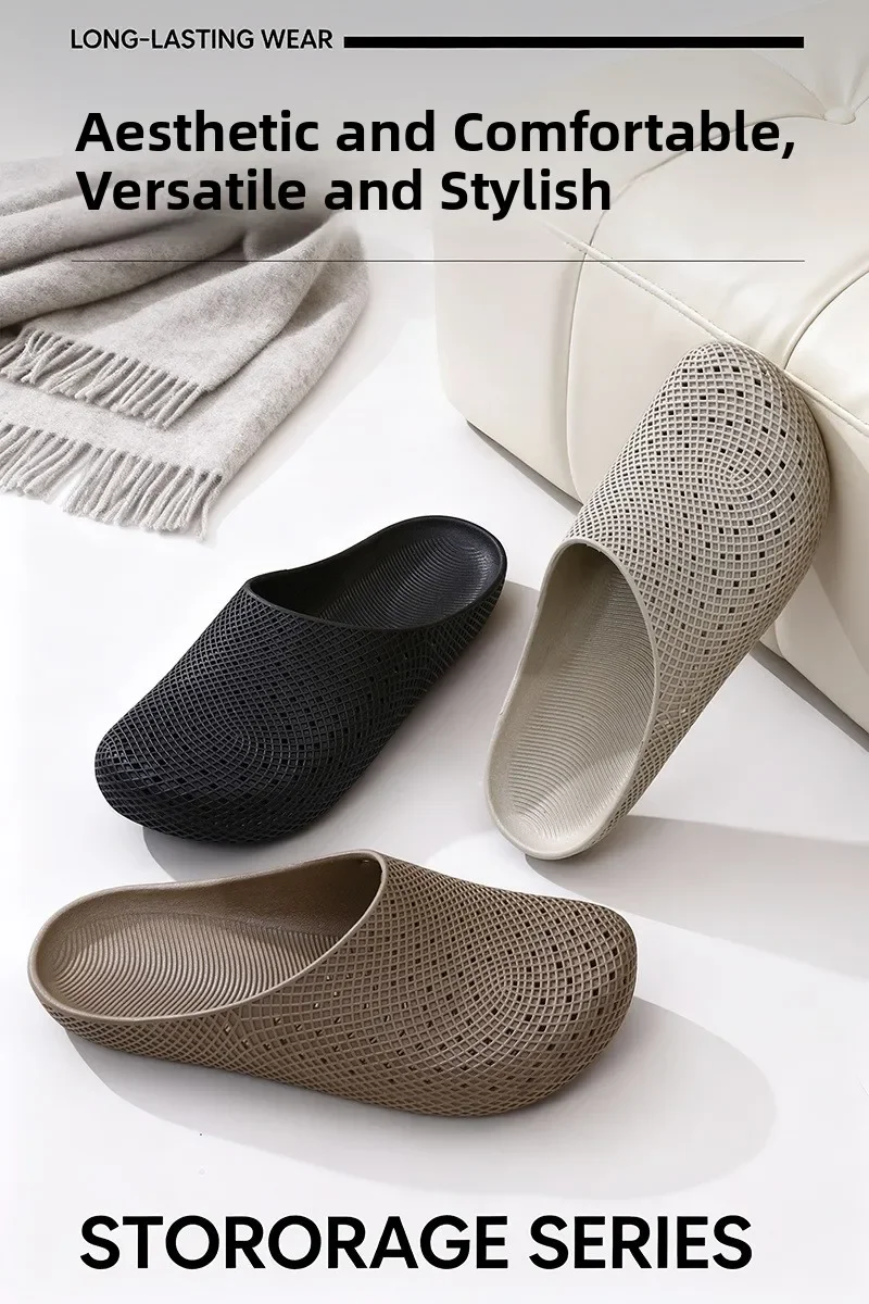 Sommerliche, atmungsaktive, leichte Herren-Clogs mit Belüftungslöchern, rutschfeste Outdoor-Slip-On-Sandalen, halb geschlossene Freizeitschuhe für die Arbeit. – Detail 14
