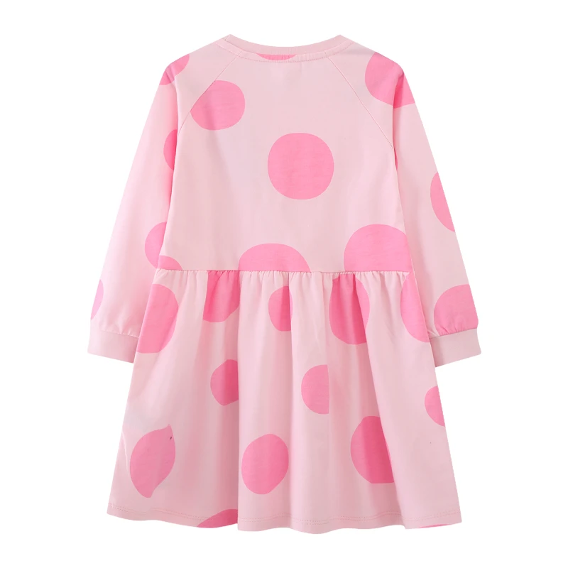 Little maven Spring Autumn Baby Girls Kids Casual Clothes Cotton Princess Cartoon Ladybug Casual Long Sleeve Dresses
