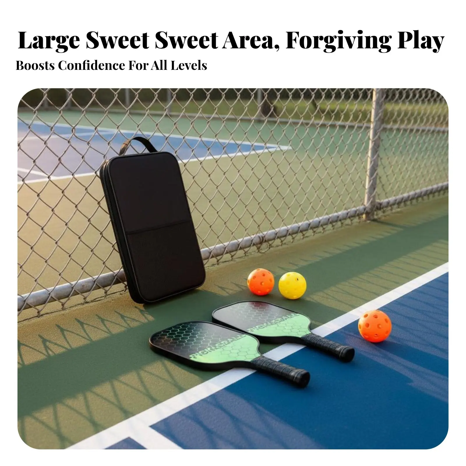 

Набор из 7 легких ракеток для пиклбола из стекловолокна с противоскользящей рукояткой и большой зоной удара для игры на открытом воздухе