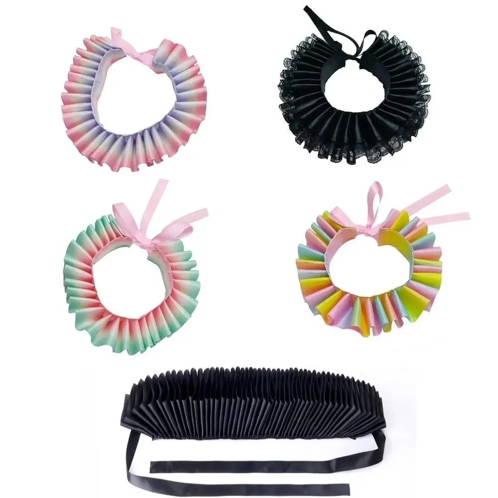 Lace Design Fake Collar Multi-layer Construction Adjustable Neck Collar Ruffled Style Elegant Decorative Collar