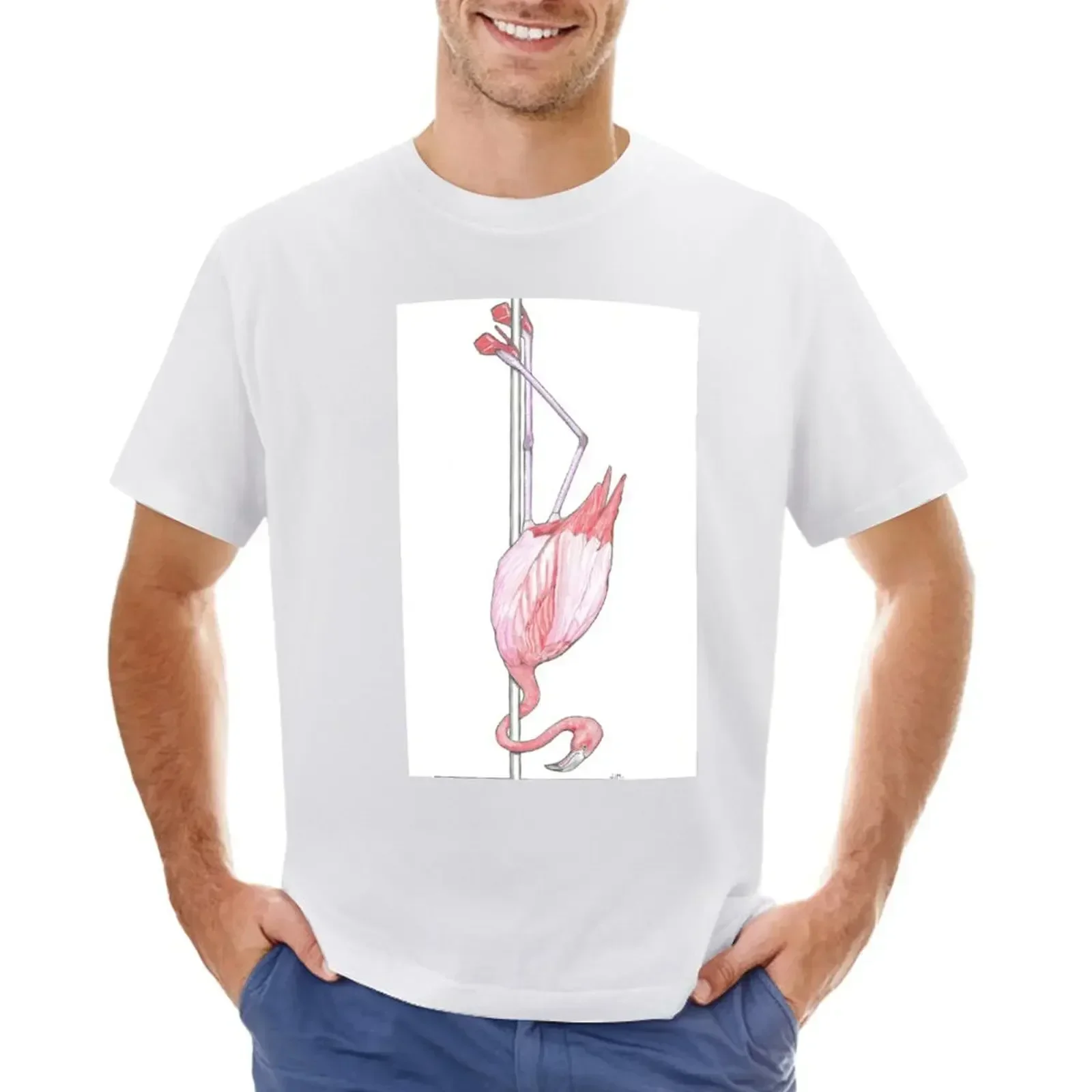 Flamingo in Flamingo Heels T-Shirt hippie clothes man t shirt plus sizes big and tall t shirts for men