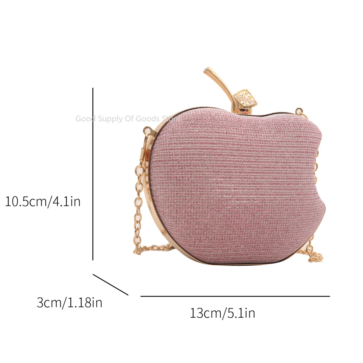 高級ゴールドイブニングクラッチバッグ女性のための多用途衣類ミニクロスボディバッグかわいいアップルデザイン女性口紅バッグ財布ハンドバッグ