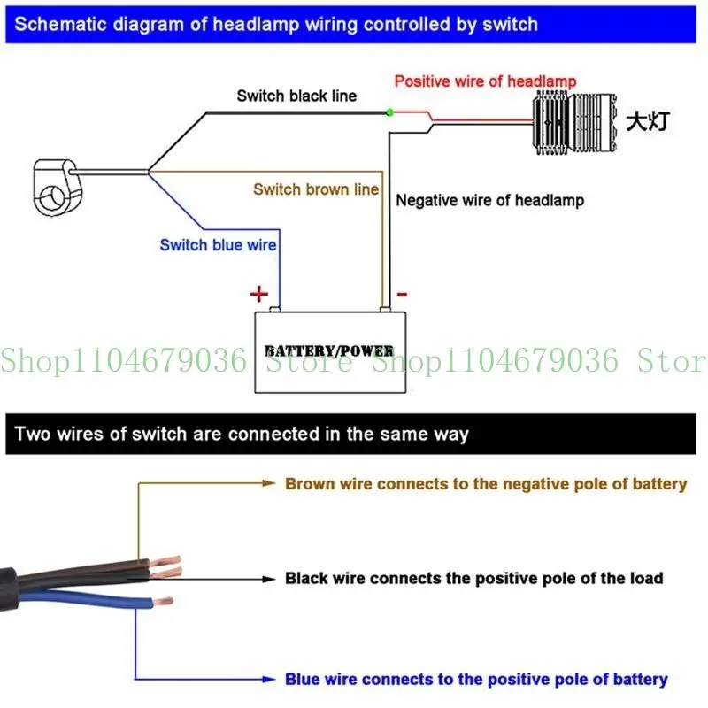 652F 12V 22mm Control Button 2 in 1 Motorcycle Headlight Fog Light Switch