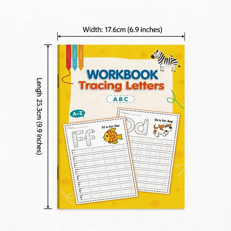 Children's English Alphabet Practice Book, Fun Writing Alphabet Practice Book, Activity Practice Book, Copy Calligraphy 32 Pages