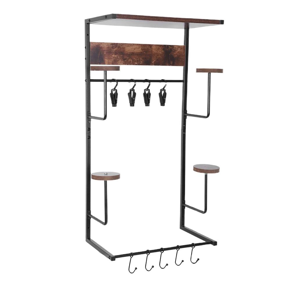 

Motorcycle Helmet Holder 4 Clip and 4 Hooks Helmet Holder Wall Mount Rack Display Organizer for Storing Motorcycle Accessories