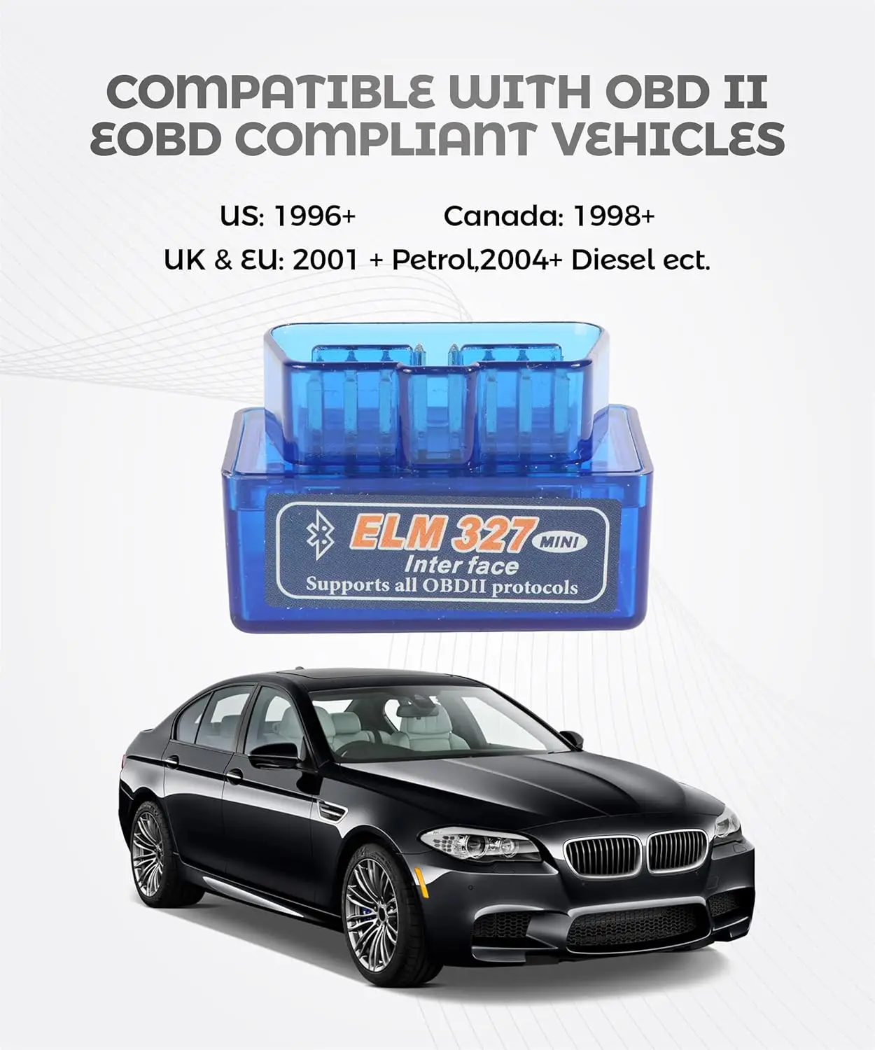 الماسح الضوئي OBD2 بلوتوث، أداة تشخيص السيارة، قارئ رمز المحرك، متوافق مع أندرويد، ويندوز، مناسب لمعظم المركبات 12 فولت