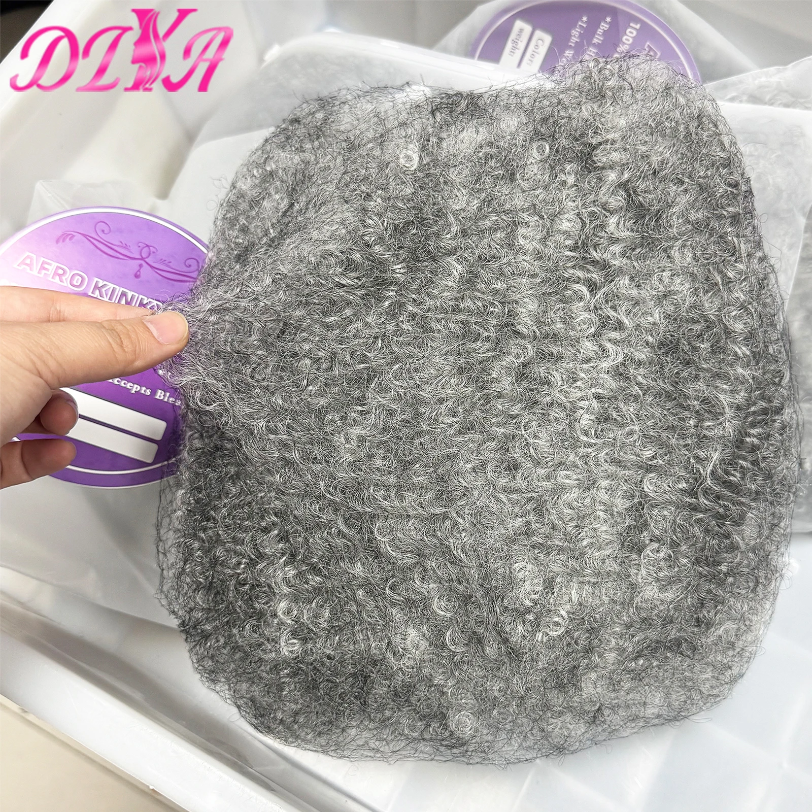 50gram/Pack Grey Micro Twist Braiding Extensions 20inch Afro Kinky Human Hair Bulk Peruvian Remy Hair Bulk for Locs Extensions
