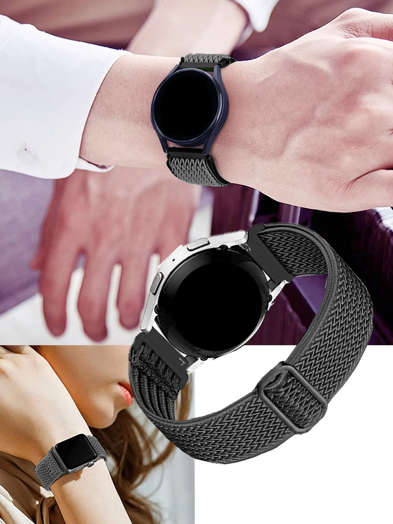 18/20/22mm Elastic Strap for Huawei GT 4 41mm46mm/Watch 4 Pro Wave Nylon Replacement for Huawei GT2/3 42mm46mm/Watch 3Pro/GT3Pro