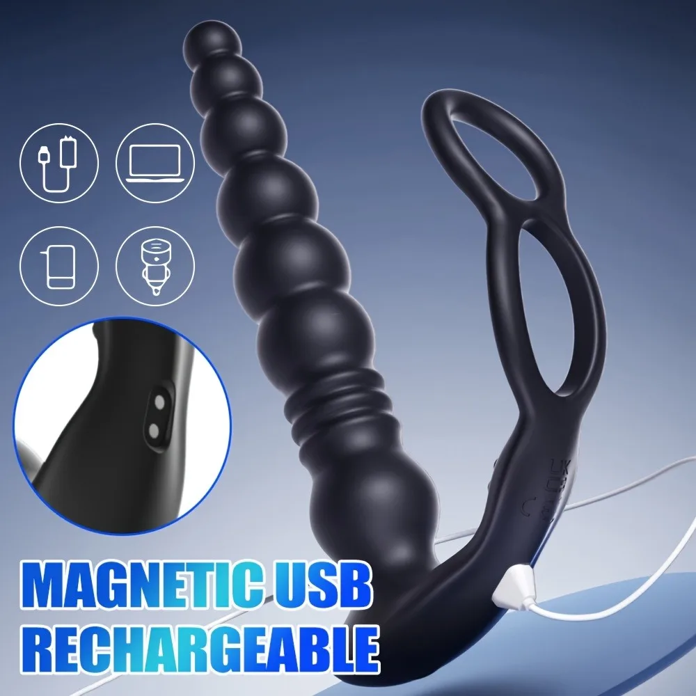 Male Prostate Massager Telescopic Anal Vibrator with Penis Ring Butt Plug Remote Control Wearable Anus Adult Sex Toy for Men Gay - Image 4
