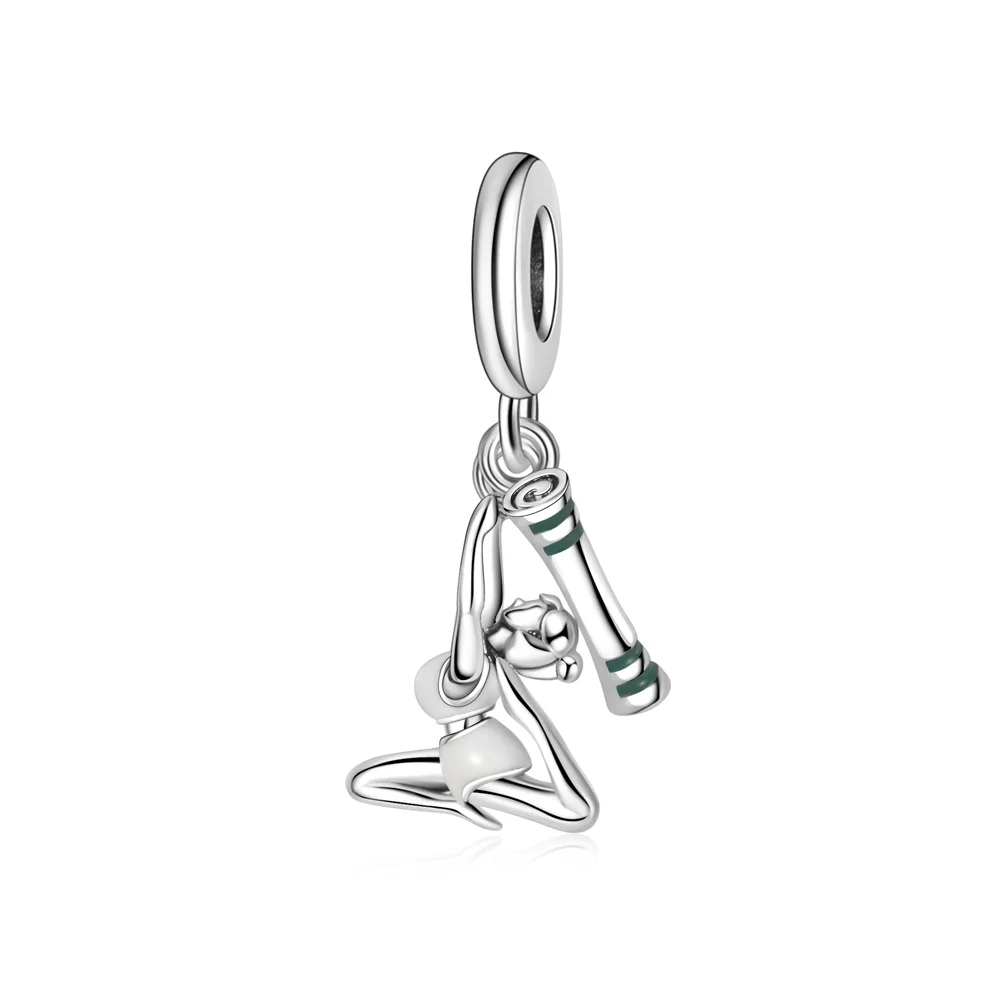 Pan Charms Original Yoga Girl Dangle Charm Bracelet Pendant Jewelry