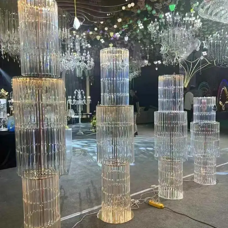 2 قطعة عمود برج كريستال أكريليك حامل الممر ديكور الرف الكورية فندق قاعة الزفاف ترحيب المرحلة الديكور أوسكار الدعائم