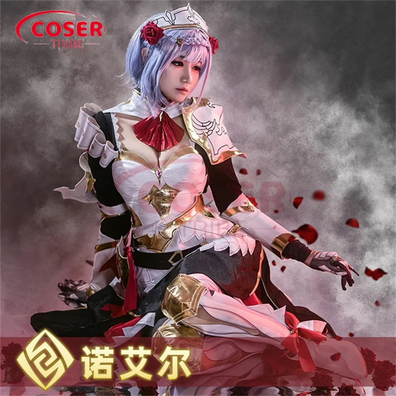 COSER TRIBE Anime Game Genshin Impact Noelle cute Ceremonial Dress  Carnival Role cosPlay Costume Complete Set