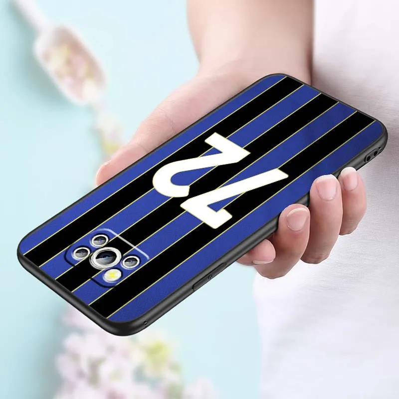 Mode-Trikot-Nummer Handyhülle für Xiaomi Mi Poco F3 F4 F5 F6 X3 X4 X5 X6 X7 M3 M4 M5s M5 M6 GT Pro 5G Schwarze Abdeckung