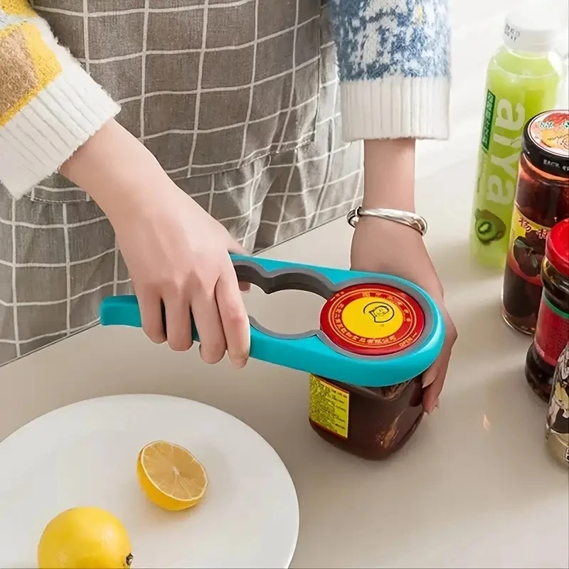 1 Pc Multifunction 4 In 1 Jar Opener, Jar Clamp, Lid Opener, Can Opener, Bottle Opener For Arthritic Hands And Weak Hands, Suita