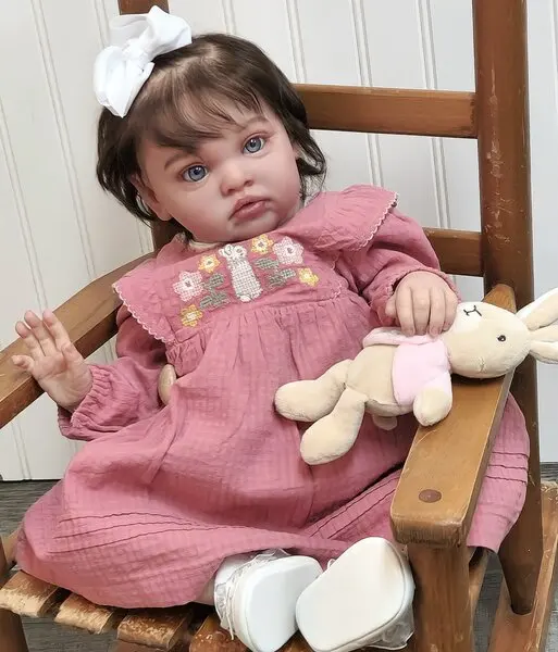 FBBD Customized Limited Supply 22inch Reborn Baby Chantal with Hand-Rooted Hair Already Finished Doll with Different Dress