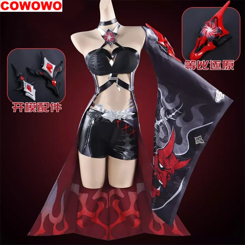 COWOWO [XS-3XL] Honkai: Star Rail Acheron New Skin Game Suit Lovely Uniform Dress Cosplay Costume Halloween Carnival Party Outfi