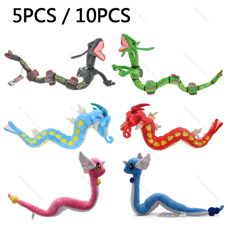 

5pcs 10pcs/set Wholesale Pokemon Plush Toy Dragonair Rayquaza Gyarados Soft Stuffed Doll Toys for Kids Birthday Gift