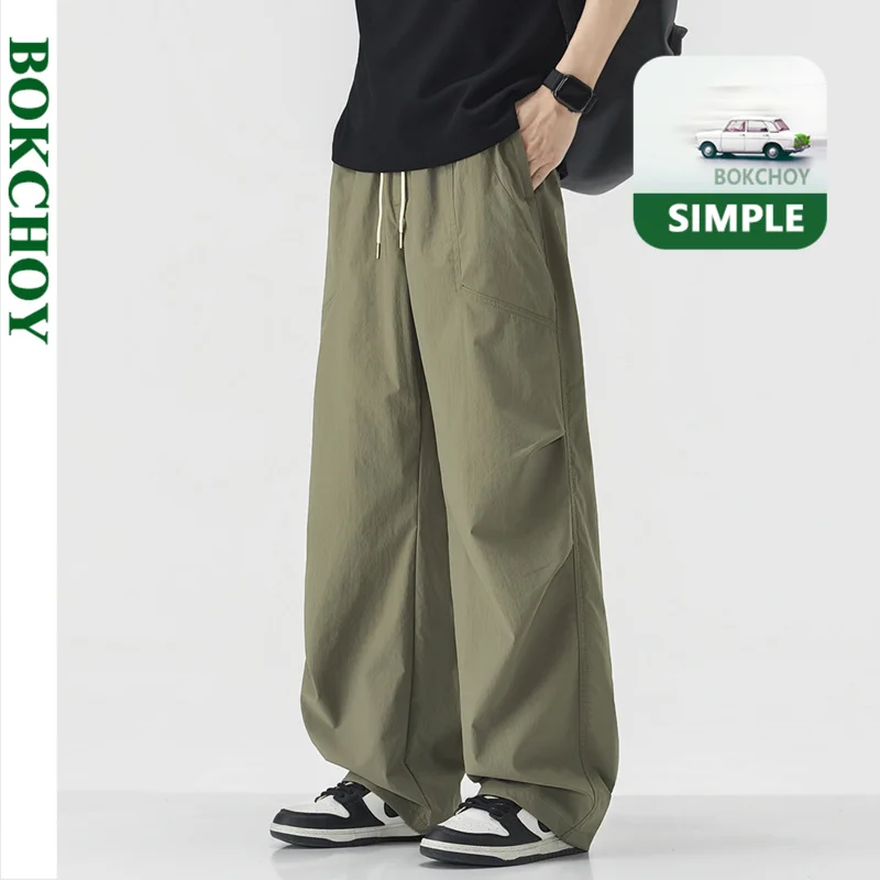 2026 Summer New Thin Straight Pant for Men, Loose and Drawstring, Casual Summer Pants LX6023