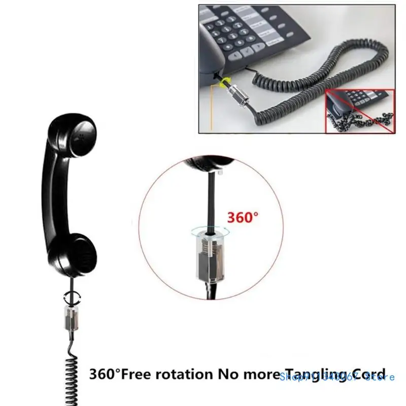 1 Set Telephone Cord Detangler 360 Degree Rotating Landline Cable Telephone Handset Cord RJ9 Phone Cord Detangler Drop shipping