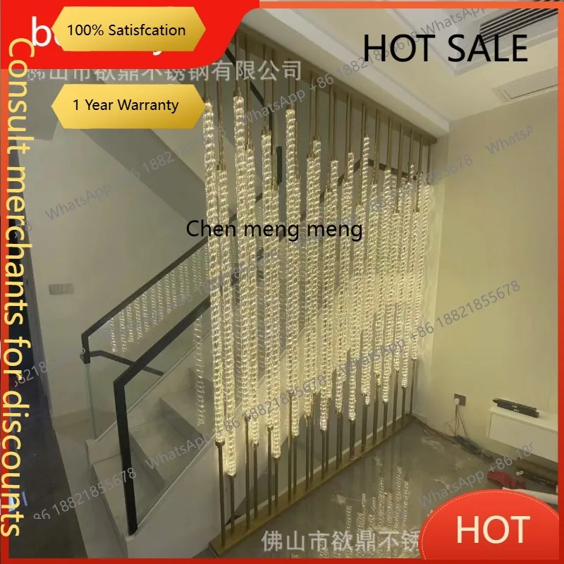 D5556 s6601 Stainless steel crystal glass column screen hotel lobby sales department partition wall lighting acrylic threaded gl